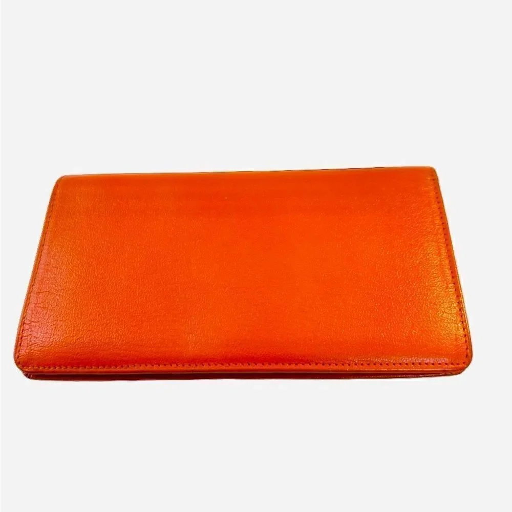 Chanel orange leather wallet